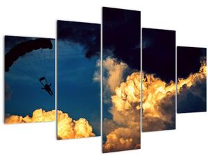 Tablou cu parașutiști în ceruri (150x105 cm)