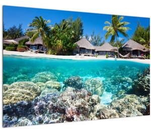 Tablou cu plaja pe insulă tropicală (90x60 cm)