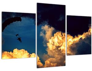 Tablou cu parașutiști în ceruri (90x60 cm)