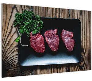 Tablou cu carne pe farfurie (90x60 cm)