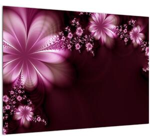 Tablou cu abstracție - flori (70x50 cm)