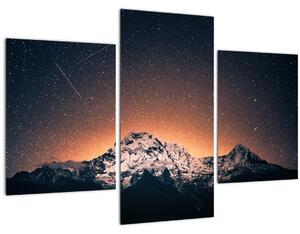 Tablou cu cerul nocturn cu munți (90x60 cm)