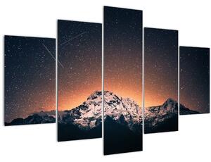Tablou cu cerul nocturn cu munți (150x105 cm)