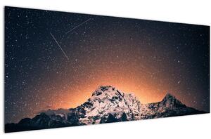 Tablou cu cerul nocturn cu munți (120x50 cm)