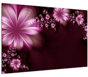 Tablou cu abstracție - flori (90x60 cm)