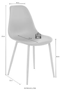 Set 2 scaune Miller albe 44/52/87 cm