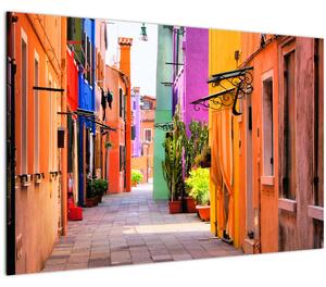 Tablou cu străduță colorata italiană (90x60 cm)