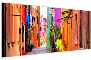 Tablou cu străduță colorata italiană (120x50 cm)