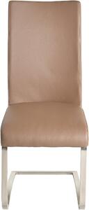 Set 2 scaune Arco cappuccino piele ecologica 43/52/103 cm