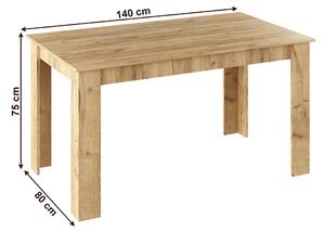 Masă de sufragerie Groot (pentru 6 persoane) (stejar artisan). 1040131