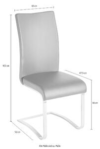 Set 2 scaune Arco cappuccino piele ecologica 43/52/103 cm