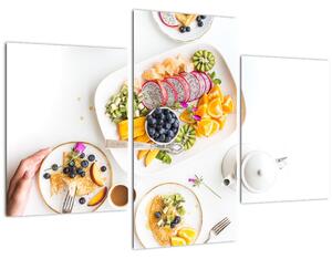Tablou cu farfurie cu fructe pe masă (90x60 cm)