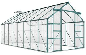 Outsunny Seră din Aluminiu, Seră de Grădină din Policarbonat pentru Plante, Legume, Fructe, 244x500x216 cm, Transparentă | Aosom Romania
