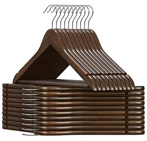 Set de 20 umerase din lemn, Songmics, Maro, 44.5x23x1.2 cm