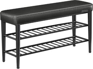 Bancuta pantofar Vasagle, Negru, 30 x 100 x 50 cm