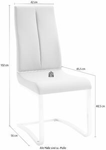 Set 2 scaune Pescara maro piele ecologica 42/56/102 cm