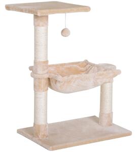 PawHut Turn pentru Pisici max 3.6kg, Copac pentru Zgariat pentru Pisici ca hamac si Minge Agatata din Lemn si Plus, 50x36x70cm, Bej | Aosom Romania