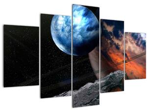 Tablou planetei în cosmos (150x105 cm)