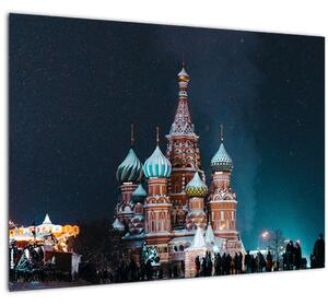 Tablou pe sticlă construcției din Rusia (70x50 cm)