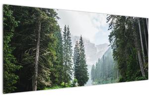 Tablou lacului în pădure (120x50 cm)