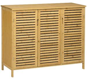 HOMCOM Suport pentru Încălțăminte, Dulap Mobil cu 8 Rafturi, Comodă pentru Încălțăminte, 100x35x80 cm, Lemn Natural | Aosom Romania