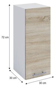 Dulap superior de bucătărie W30/720 Flor (stejar sonoma + alb). 1014763