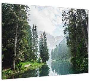 Tablou lacului în pădure (70x50 cm)