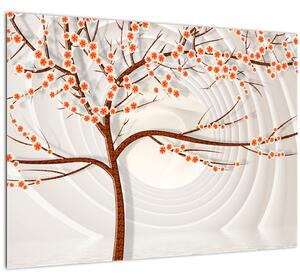 Tablou pe sticlă - Copac în infinit (70x50 cm)