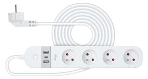 Prelungitor inteligent cu întrerupător Retlux 4Z + 2xUSB-A+1xUSB-C 1,5m Wi-Fi Tuya alb