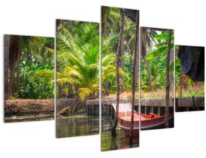 Tablou - Nava din lemn în canal , Thailand (150x105 cm)