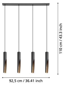 Lustră LED pe cablu Eglo 901733 BARBOTTO 4xGU10/4,5W/230V 3000K negru/maro