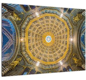 Tablou pe sticlă cu tavanul bisericii Siena (70x50 cm)