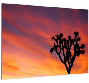 Tablou apus de soare deasupra siluetei unui copac (70x50 cm)