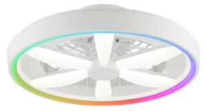 Ventilator LED RGBW de tavan cu lumină Brilliant GAIANO LED/48W/230V alb + telecomandă