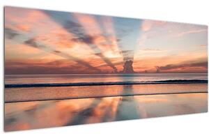 Tablou cu razele solare deasupra plajei Dayton (120x50 cm)