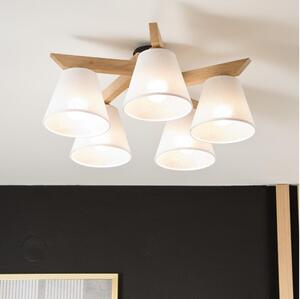 Lustr ANTONIO 5xE14/40W/230V, montaj plafon, stejar