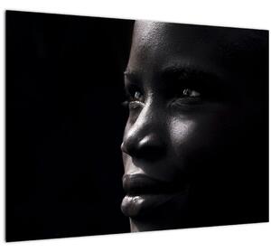 Tablou pe sticlă - Femeie africană (70x50 cm)