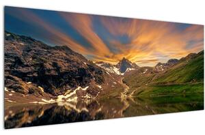 Tablou - Oglindirea în lacul montan (120x50 cm)