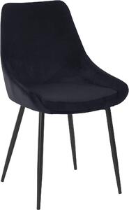 Set 2 scaune Niam negre catifea 49/57/86 cm