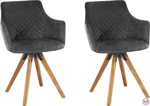 Set Lisabon 2 scaune antracit stofa 59/62/86 cm
