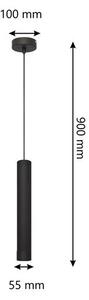 Lustră LED pe cablu TUBA 1xGU10/4,8W/230V neagră