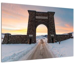 Tablou cu poarta, Yellowstone (90x60 cm)