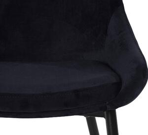 Set 2 scaune Niam negre catifea 49/57/86 cm