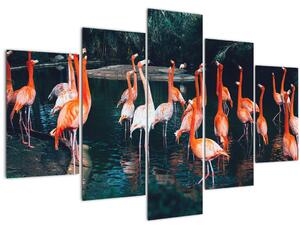 Tablou - turmă de flamingo (150x105 cm)