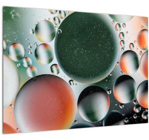 Tablou pe sticlă abstract - buline (70x50 cm)