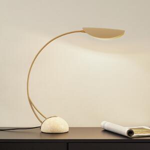 Lucande Rivera lampă de masă, bej, metal, piatră, 51 cm, G9