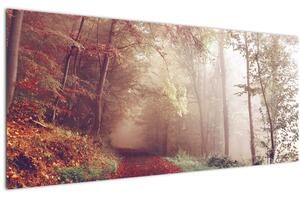 Tablou - Plimbarea de toamnă prin pădure (120x50 cm)