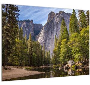 Tablou pe sticlă - Sub Piatra Yosemite (70x50 cm)