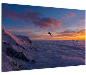 Tablou în apus de soare, Mont Blanc (90x60 cm)