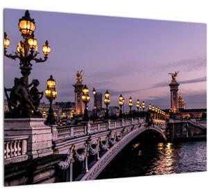 Tablou pe sticlă - Podul lui Alexandru al III.-lea din Paris (70x50 cm)